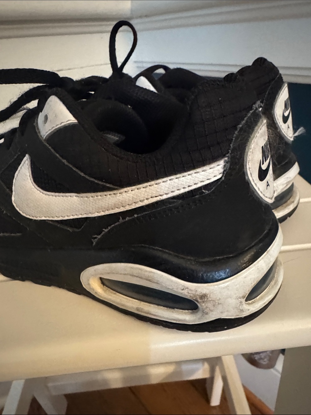 Nike Kids Black and White Mesh Swoosh Sneakers - Picture 3 of 4